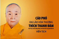 Cáo phó: Đại lão Hòa thượng Thích Thanh Đàm – Phó Pháp chủ HĐCM GHPGVN viên tịch